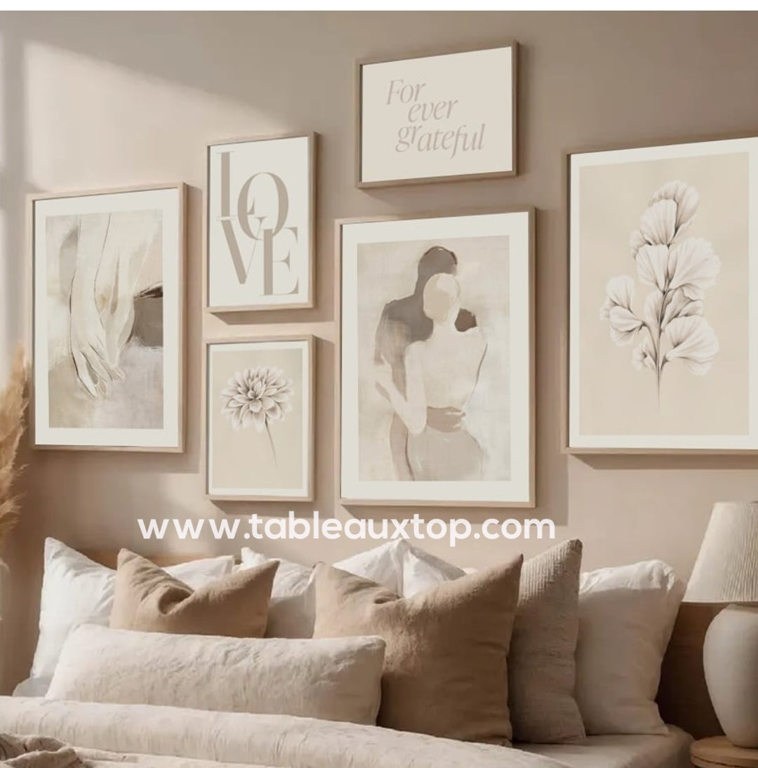Set de 6 tableaux
