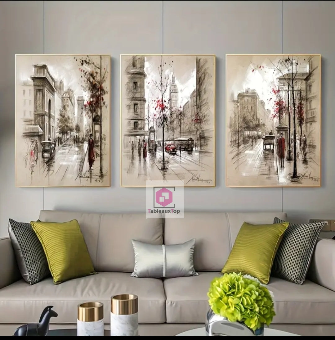 Tableau paysage rue urbain