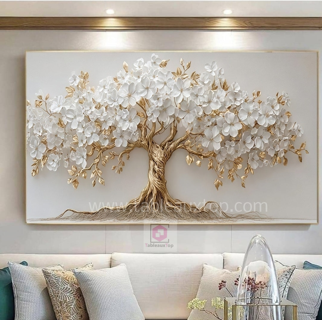 Arbre blanche et doré