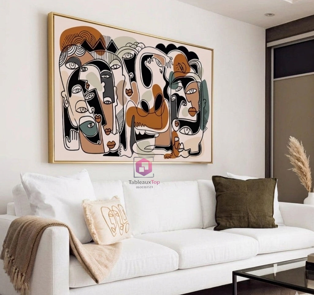 Tableau visage abstrait
