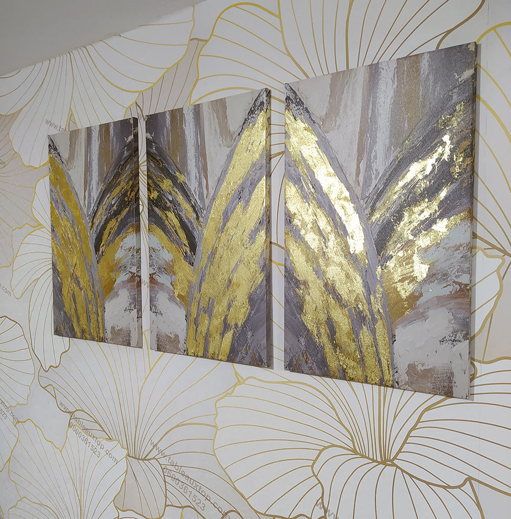 tableaux abstraits marron beige