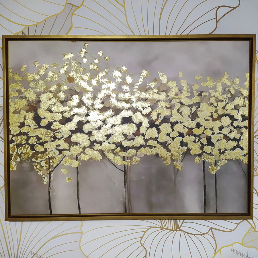TABLEAUX ABSTRACTE ART AVEC LA TOUCHE FEUILLE D'OR