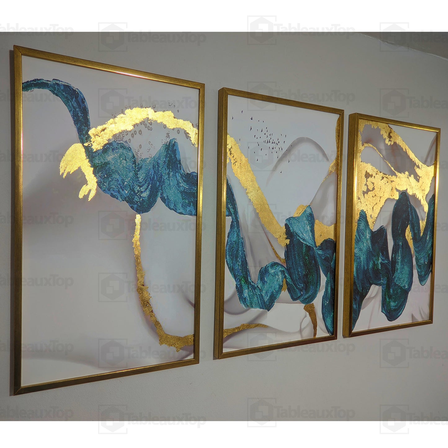 tableaux abstraits turquois