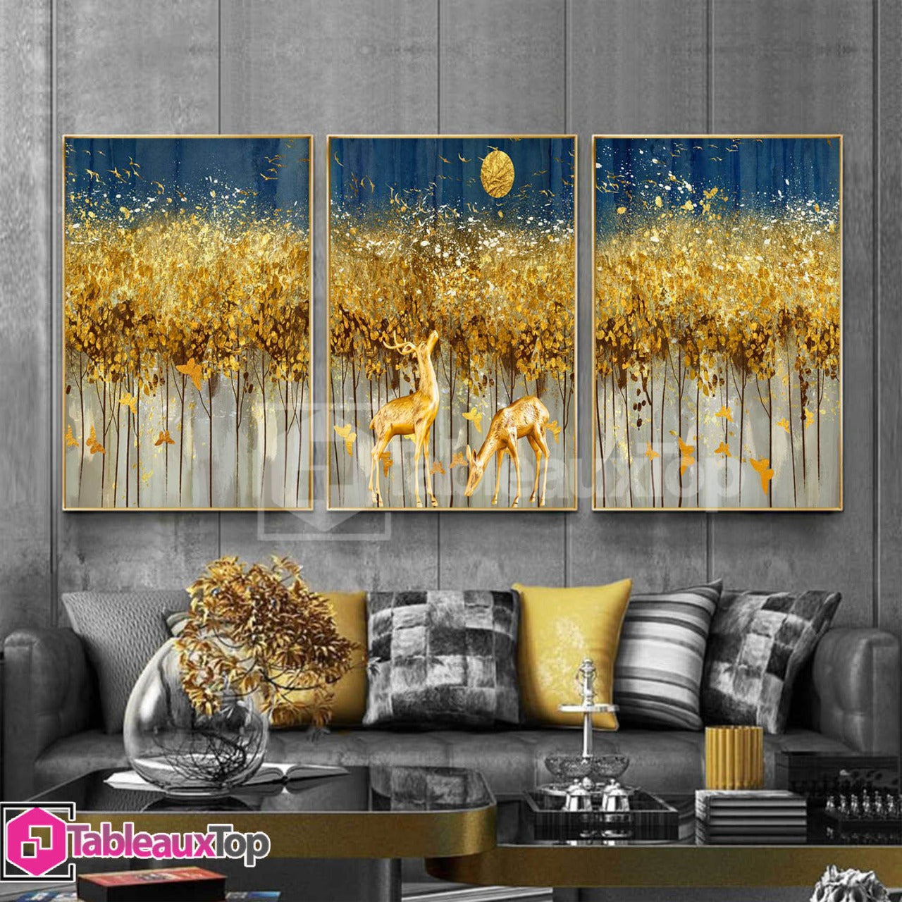 Moderne art gazelle gold