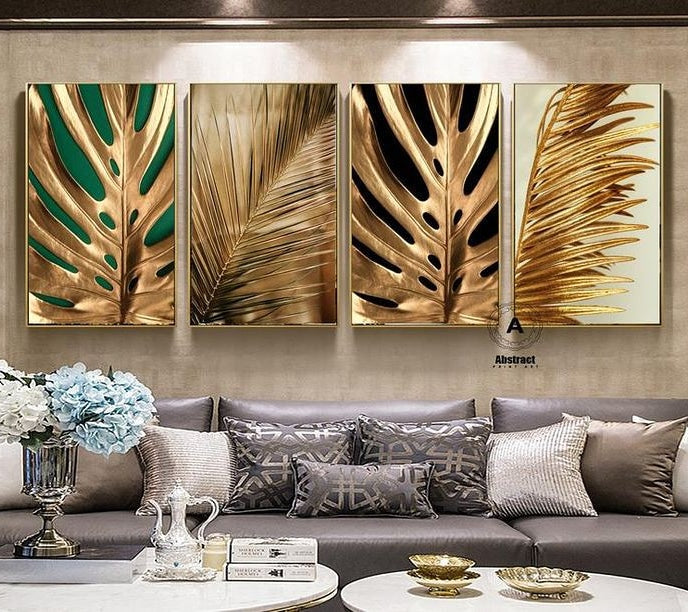 4 pièces dorées modernes