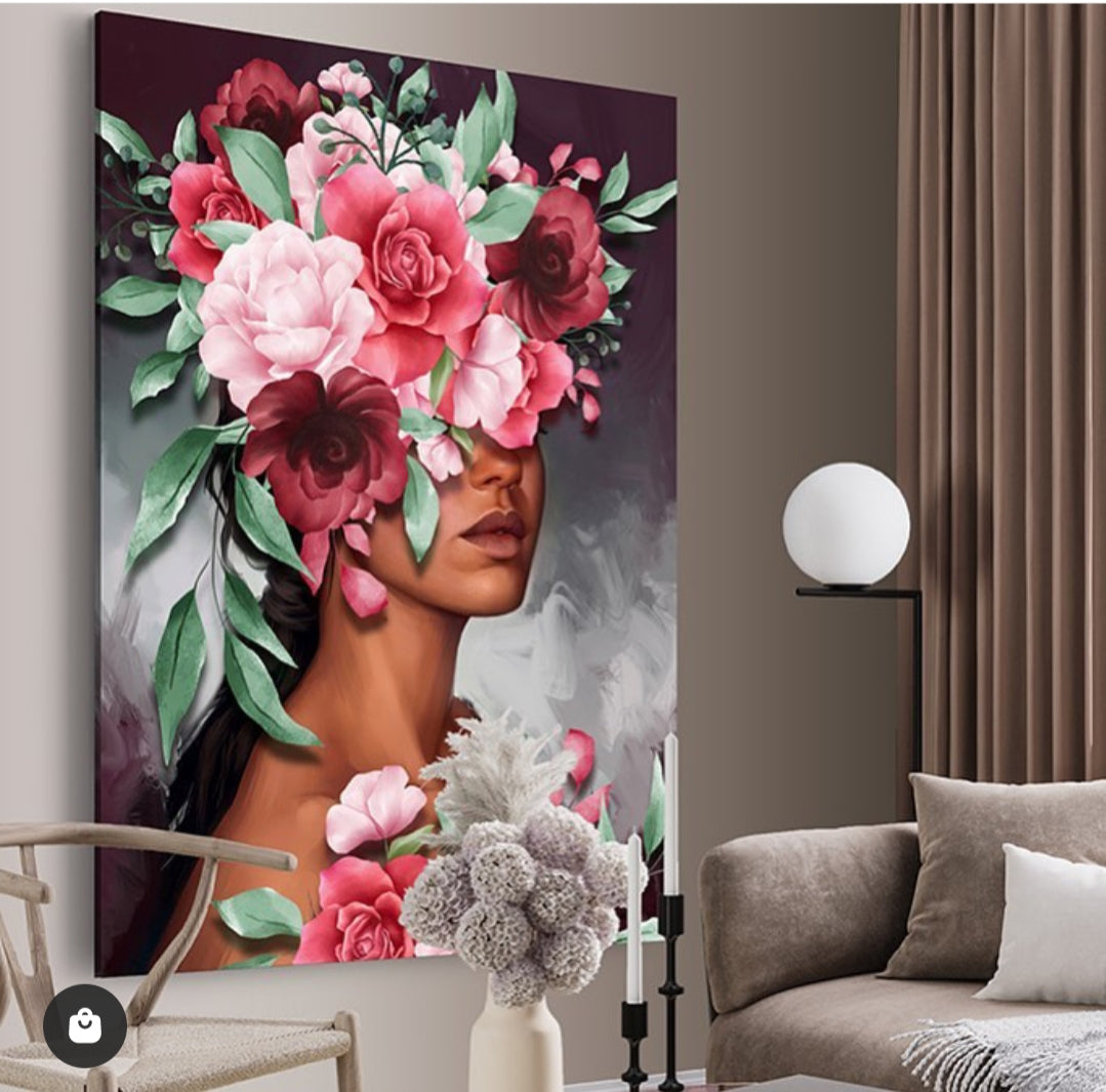 Woman with flowers