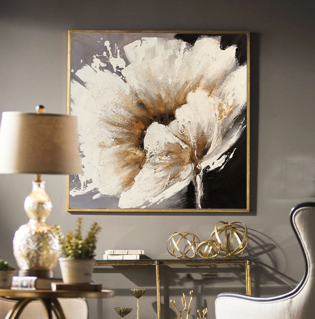 Tableau abstrait carré v9