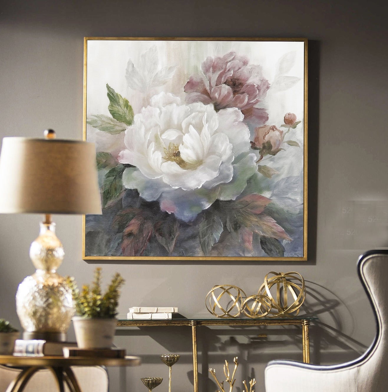 Tableau abstrait carré v16