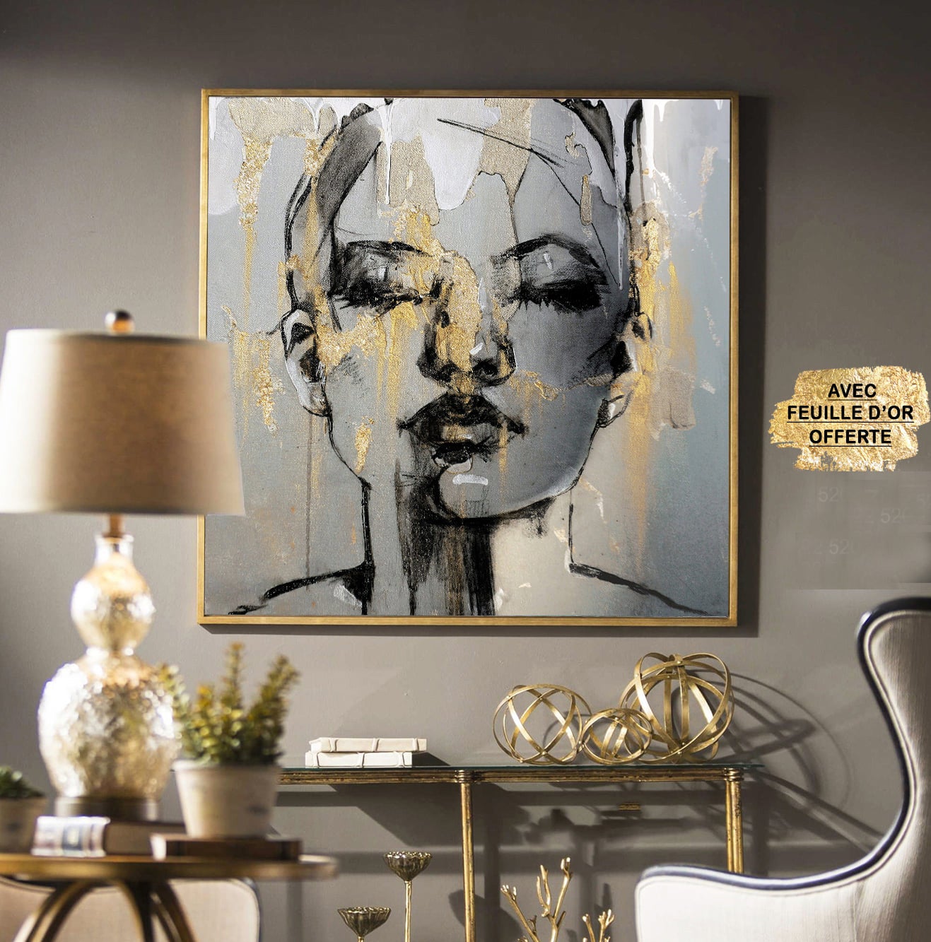 Tableau abstrait carré v5