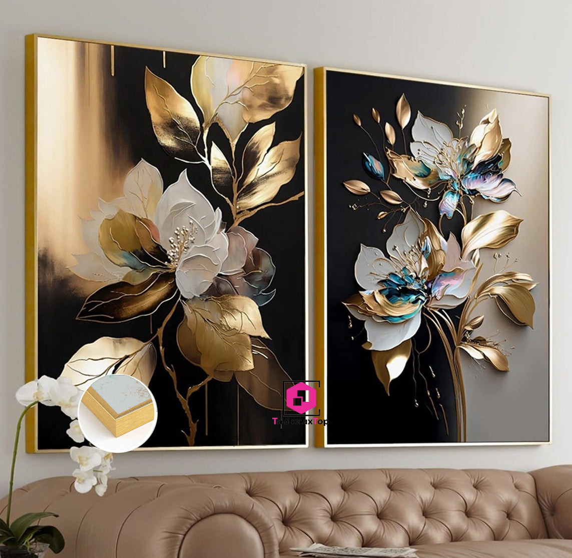 Art feuilles d'or 2pieces v6