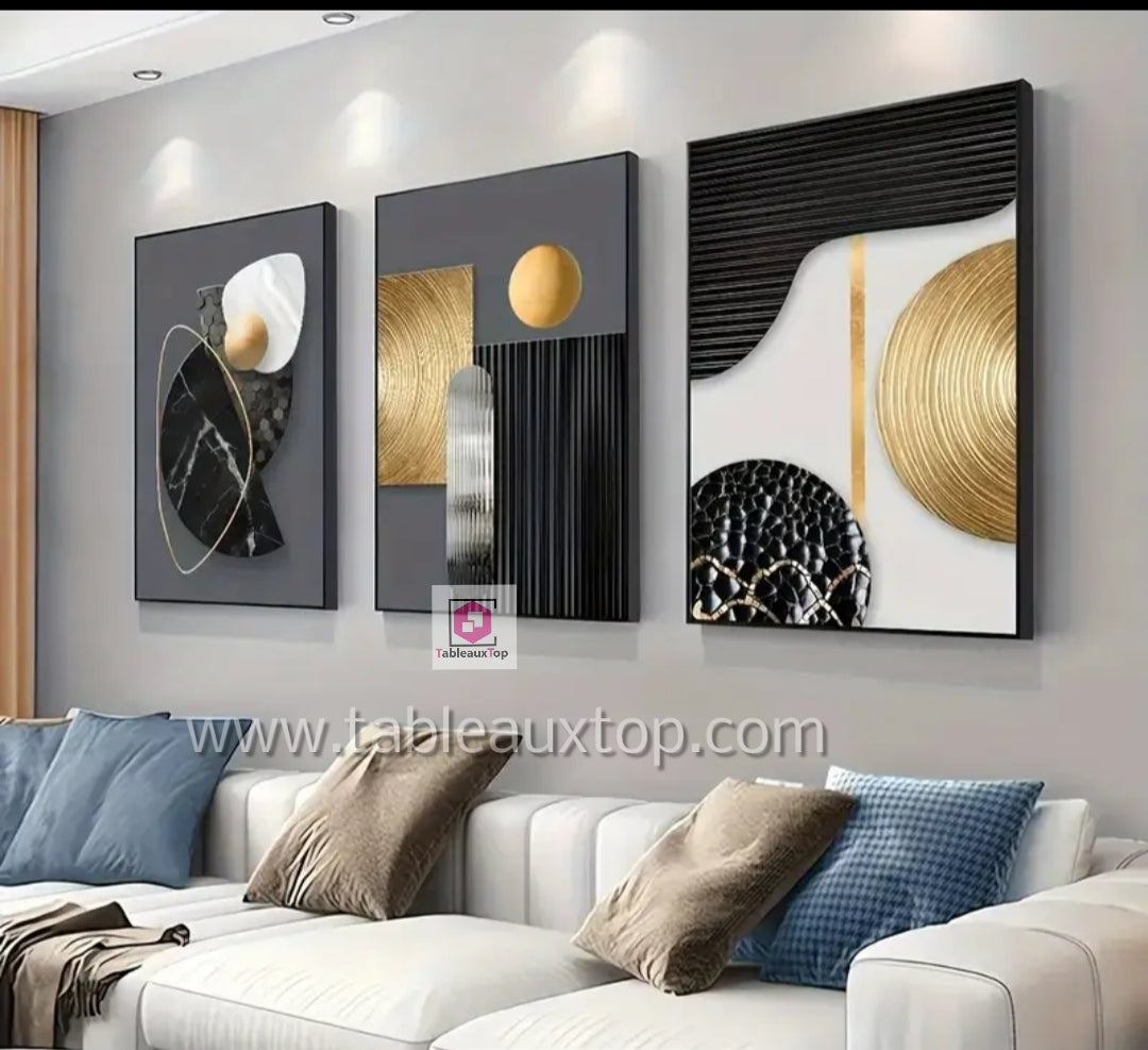 3 pièces abstraits