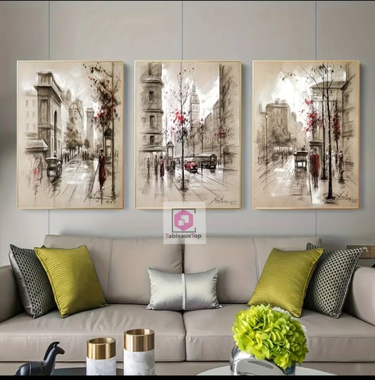 Tableau paysage rue urbain