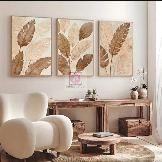 Trois pièces feuilles