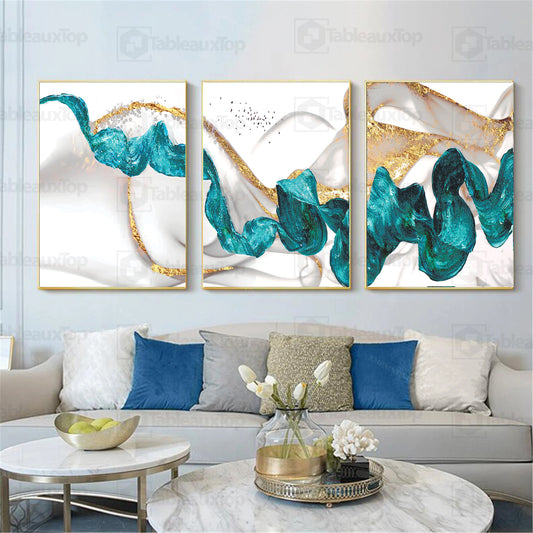 tableaux abstraits turquois