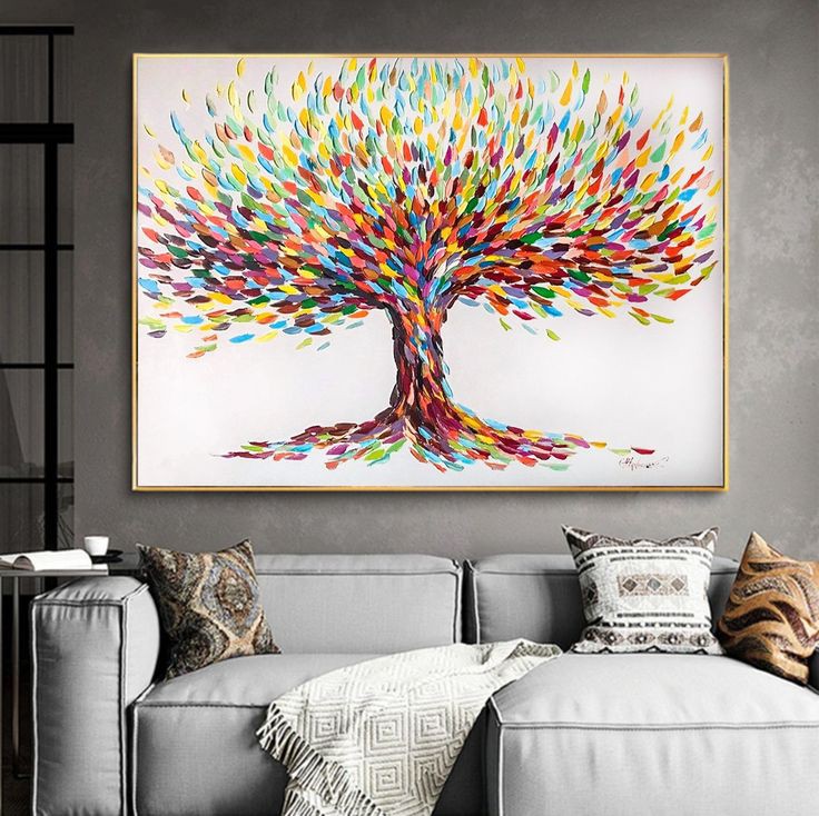 Tableau arbre multicolores
